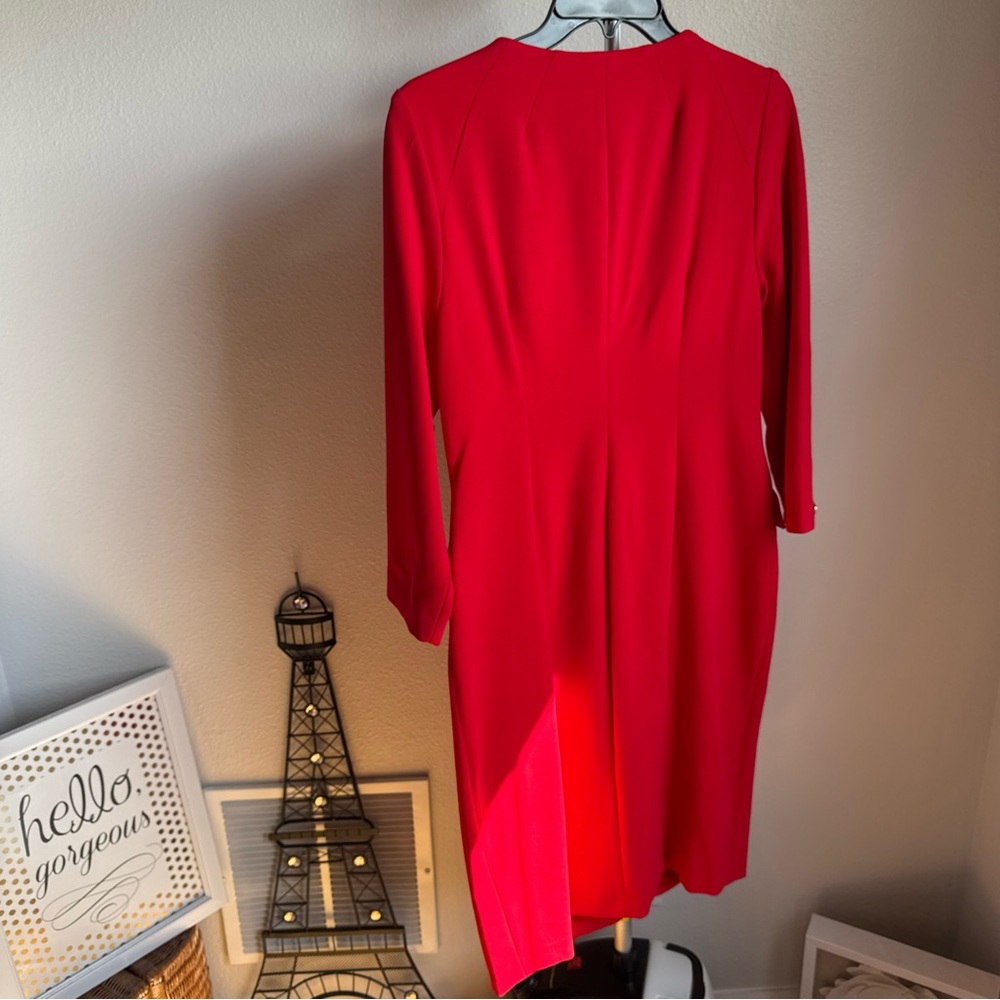 NWT Donna Karan Cady Crepe V-Neck 3/4 Sleeve Jacket Dress Sz 8 - Picture 9 of 10